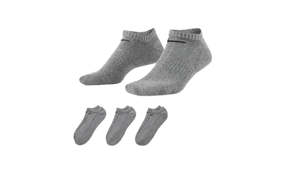 Everyday Plus Cushioned Training No-show Socks (3 Pairs) "Grey / Black" SX7673 064