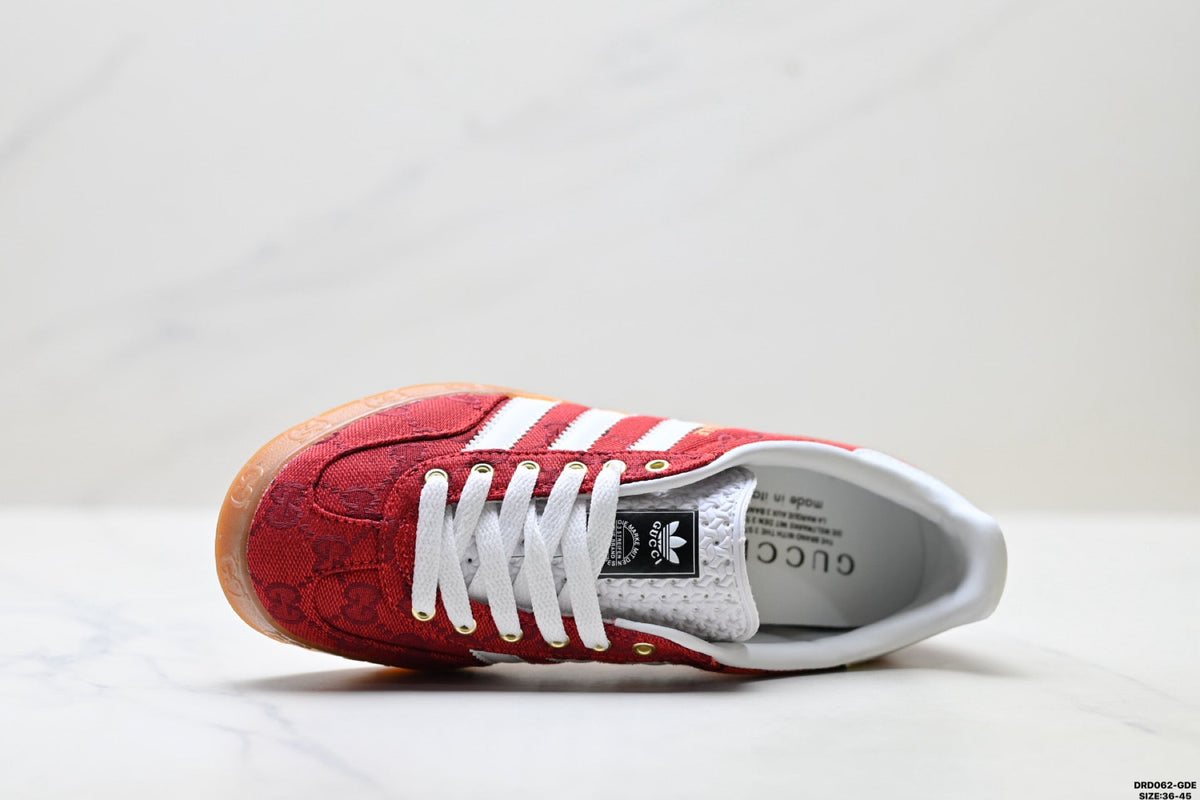 adidas Gazelle Red GG Monogram Sneakers