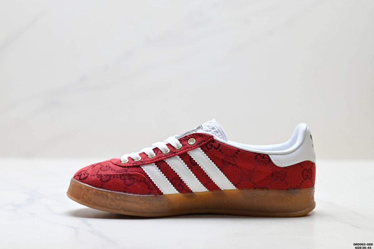 adidas Gazelle Red GG Monogram Sneakers