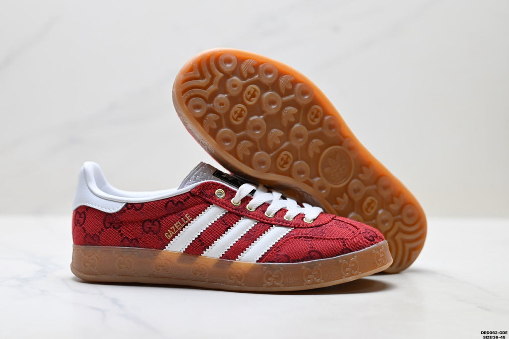 adidas Gazelle Red GG Monogram Sneakers