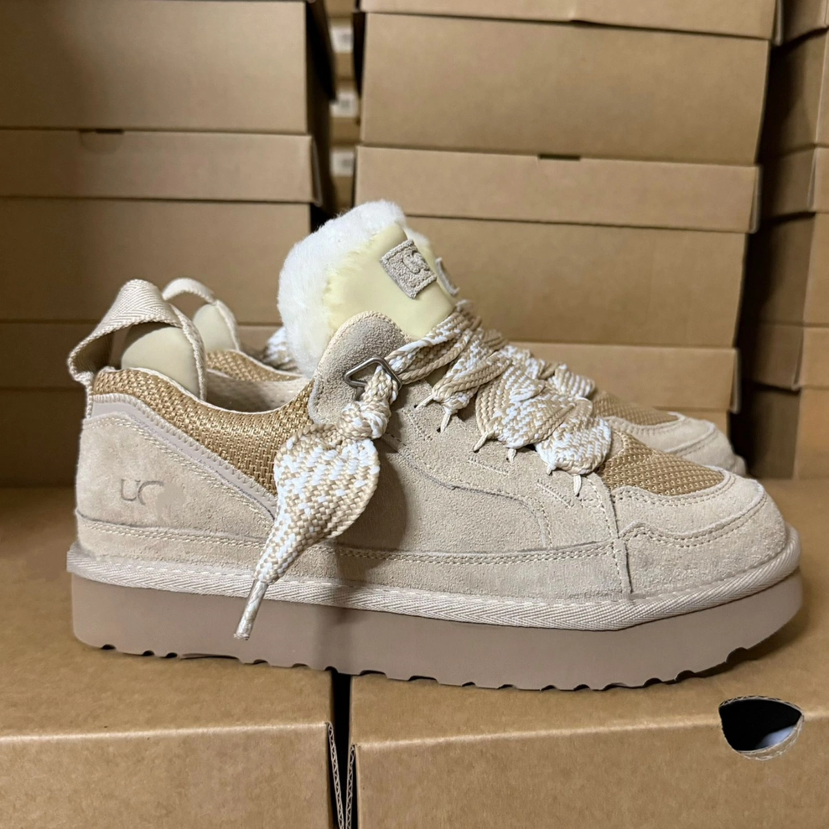 `Lowmel Suede Wool Lined Casual Sneakers Thick Bottom Winter Shoes`