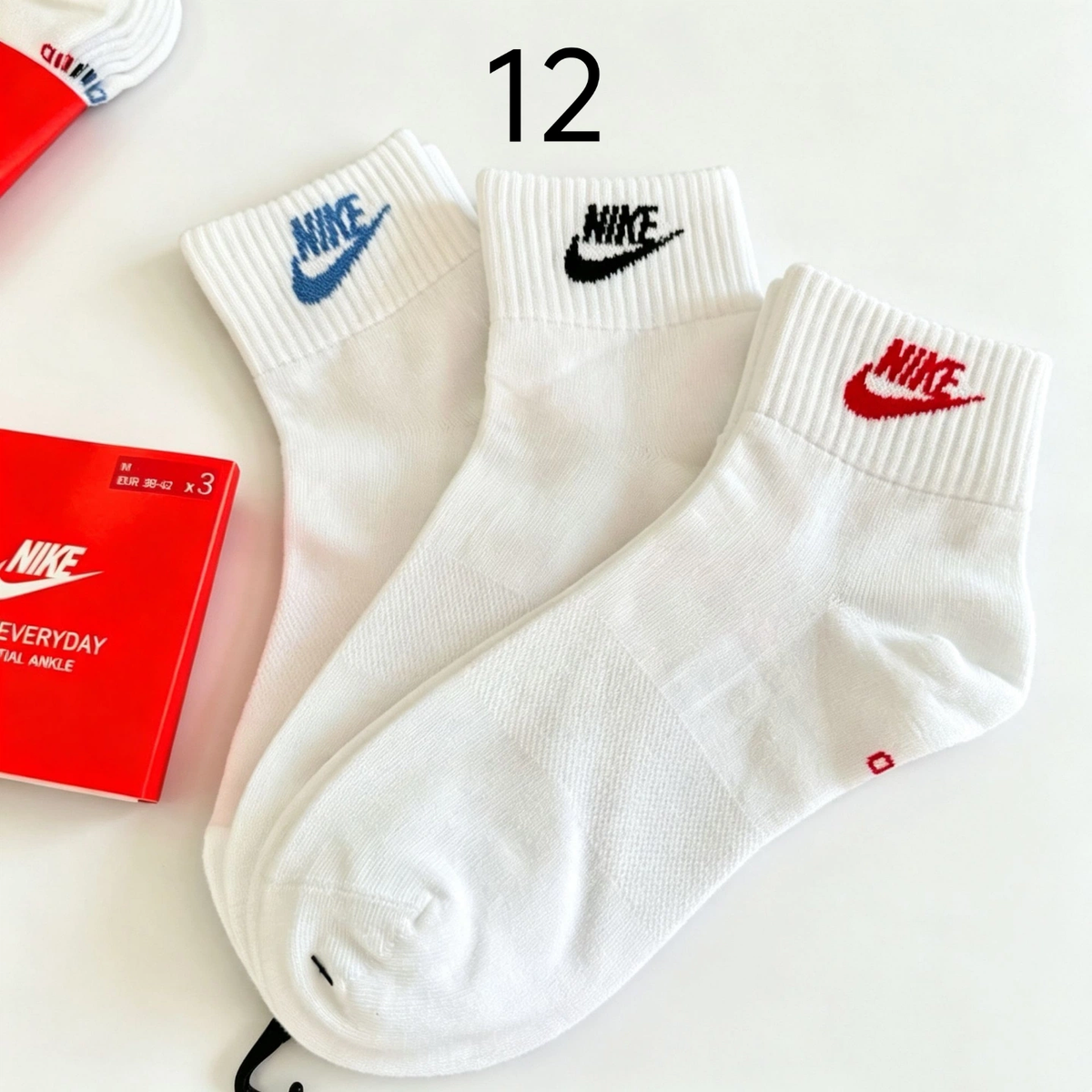 3 Pairs Unisex Sport Socks, Crew / Ankle / No Show Multiple Length Options, Black White Color, Striped & Solid Daily Casual Athletic Socks Gift Box