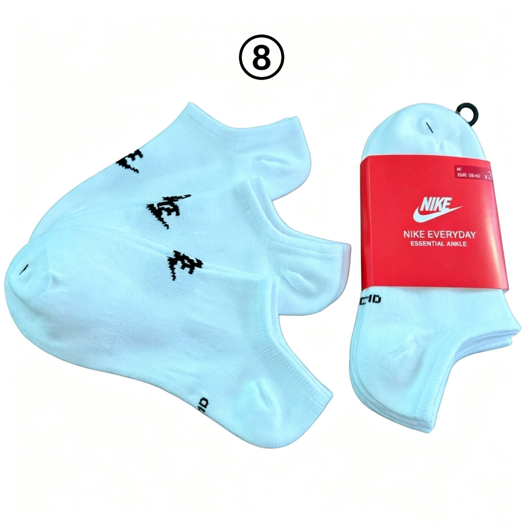 3 Pairs Unisex Sport Socks, Crew / Ankle / No Show Multiple Length Options, Black White Color, Striped & Solid Daily Casual Athletic Socks Gift Box