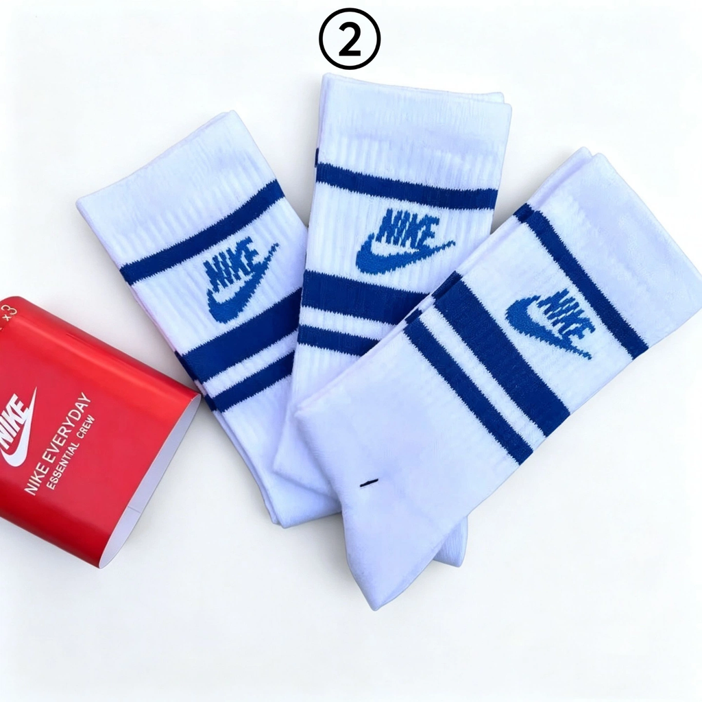 3 Pairs Unisex Sport Socks, Crew / Ankle / No Show Multiple Length Options, Black White Color, Striped & Solid Daily Casual Athletic Socks Gift Box