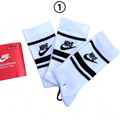 3 Pairs Unisex Sport Socks, Crew / Ankle / No Show Multiple Length Options, Black White Color, Striped & Solid Daily Casual Athletic Socks Gift Box