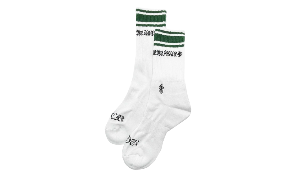 Striped Sport Socks "White / Green" CHRM1977