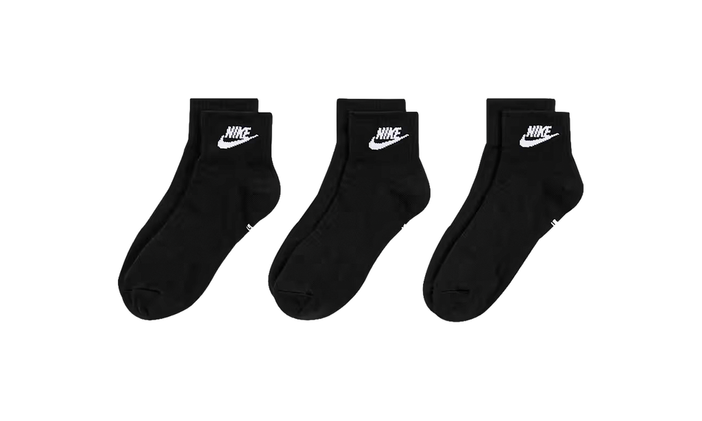 Everyday Essential Ankle Socks (3 Pairs) "White / Black" DX5074 010