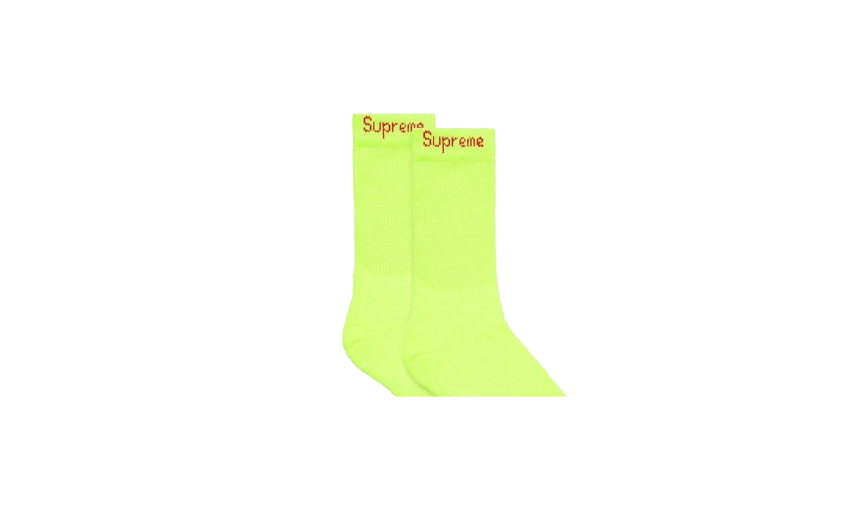 Supreme Hanes Crew Socks (4 Pack) "SS23 - Fluorescent Yellow" SU25698