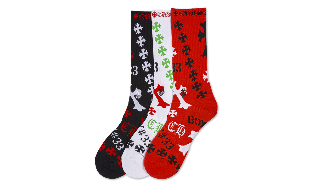 STENCIL SOCKS "Black / Red / White" CHRM0858