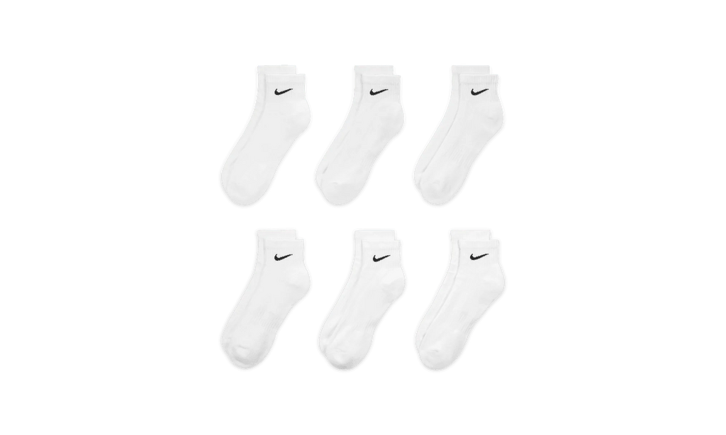 Everyday Cushioned Training Ankle Socks (6 Pairs) "White" SX7669 100