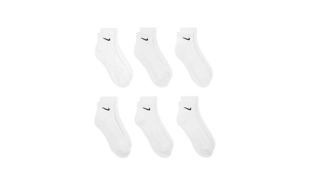 Everyday Cushioned Training Ankle Socks (6 Pairs) "White" SX7669 100