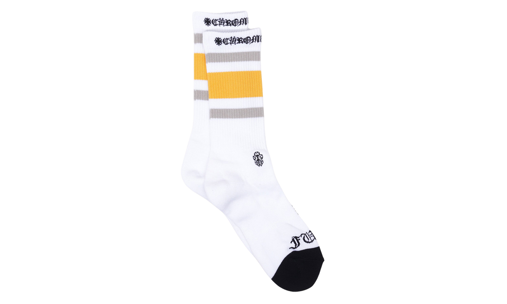 Fuck You Striped Sock "White / Yellow" CHRM1023