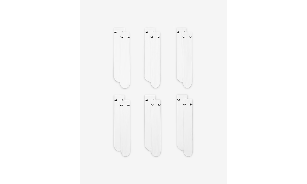 Everyday Cushioned Training Crew Socks (6 Pairs) "White / Black" SX7666 100